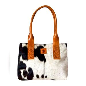 STS Ranchwear Cowhide Shoulder Bag with Tan Leather